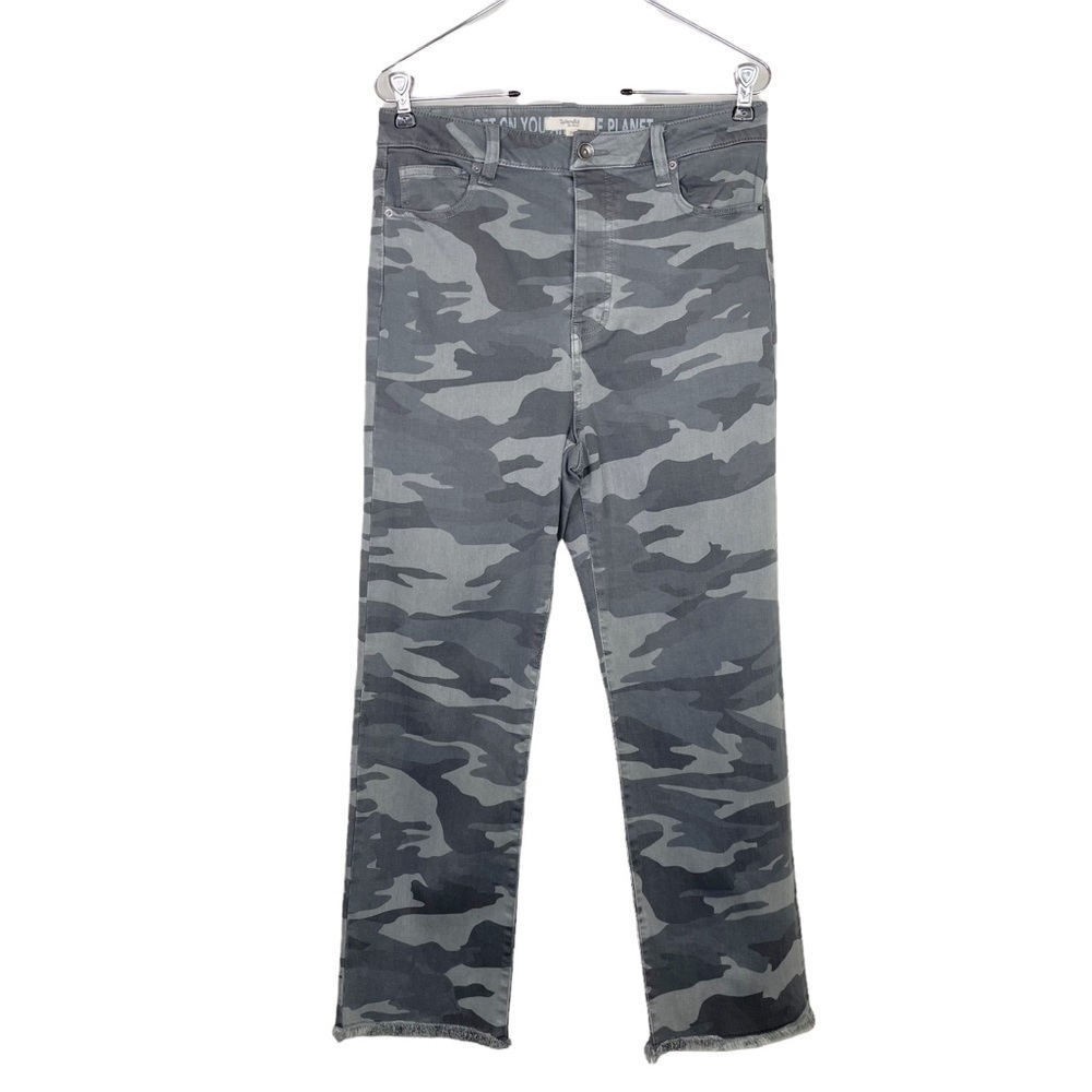 Splendid Eco Camo Button Fly High Rise Straight Leg Jeans, 29